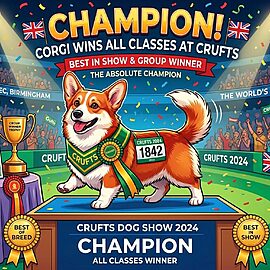 Corgi Adult Winning Best in Show at Crufts