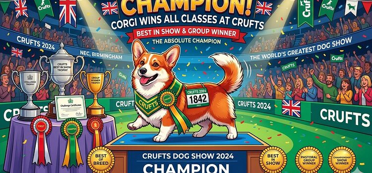 Corgi Adult Winning Best in Show at Crufts