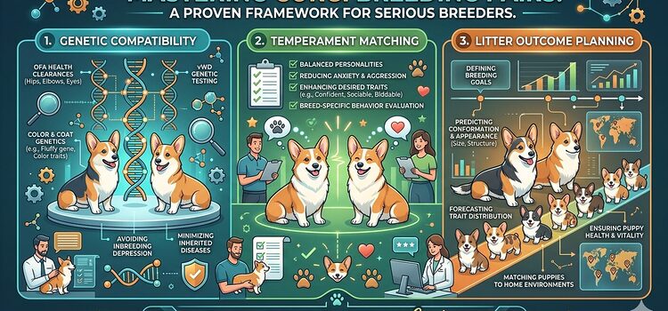 Master corgi breeding pairs with a proven framework covering genetic compatibility, temperament matching, and litter outcome planning for serious breeders.