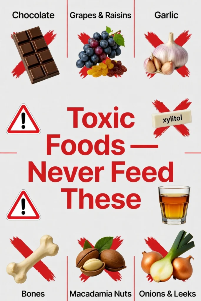 Emergency preparedness. Toxic foods for dogs